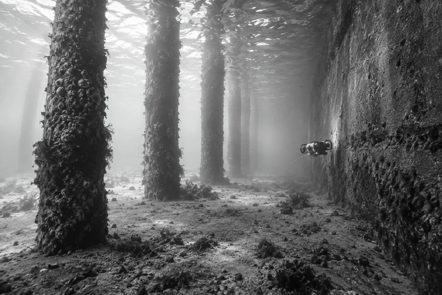 Concept visualization of submerged port structures